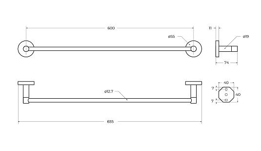 Полотенцедержатель Cezares Relax RELAX-TH-65-01 хром