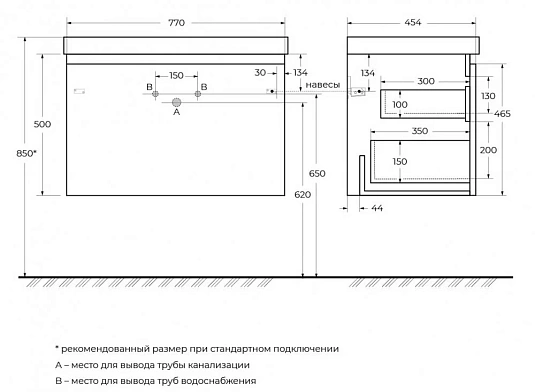 Тумба под раковину Cezares Giubileo GIUBILEO-800-1C-SO-BL белый