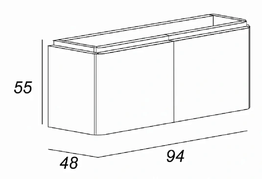 Тумба под раковину Cezares Stylus 55226 белый