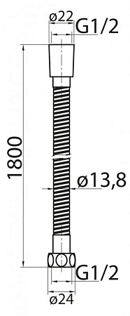 Душевой шланг Cezares CZR-FMDC2-180-03, золото
