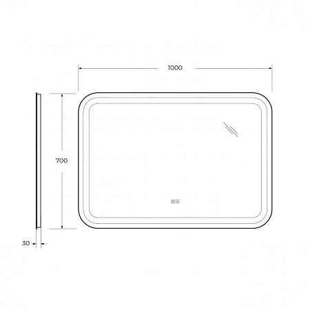 Зеркало Cezares Stylus CZR-SPC-STYLUS-1000-700-TCH-WARM белый