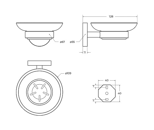 Мыльница Cezares Relax RELAX-SODS-NOP черный матовый