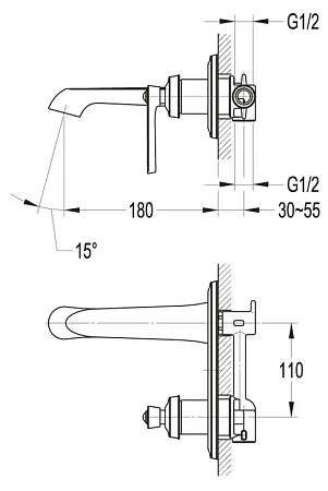 Смеситель для раковины Cezares Liberty LIBERTY-F-BLI-01 хром