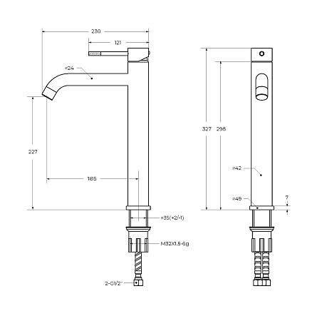 Смеситель для раковины Cezares Relax RELAX-LC1-BORO-W0 брашированное золото