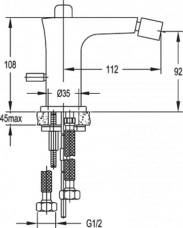 Смеситель для биде Cezares TESORO-F-BS-01-W0, хром