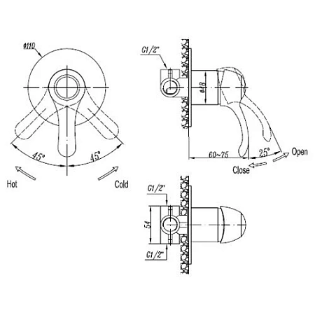 Душ гигиенический  Cezares Lira LIRA-DIM-03/CZR-IFSC1-03/24
