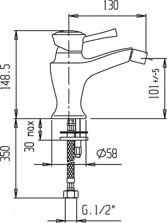 Смеситель для биде Cezares GIUBILEO-BSM1-01, хром