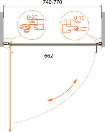 Душевая дверь в нишу Cezares RELAX-75-P-Bi-L стекло punto