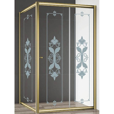 Душевой уголок Cezares GIUBILEO-AH-1-120/90-SCORREVOLE-CP-G стекло прозрачное узорчатое