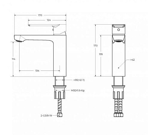 Смеситель для раковины Cezares Stylus STYLUS-LS-IN сатин