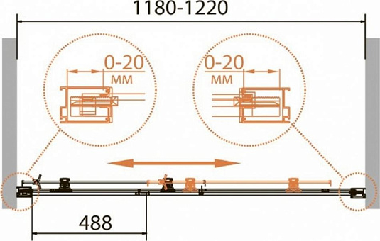 Душевая дверь в нишу Cezares RELAX-BF-1-120-P-Bi стекло punto