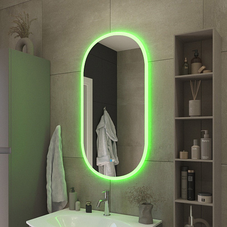 Зеркало Cezares 55х105 CZR-SPC-ELS-550-1050-RGB-TCH с подсветкой