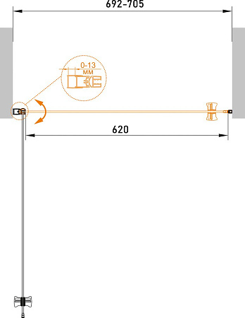 Душевая дверь в нишу Cezares ECO-O-B-1-70-C-NERO профиль черный, стекло прозрачное