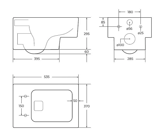 Подвесной унитаз Cezares Cadro CZR-4823-CHR/CZR-4823-SC, безободковый, сиденье SoftClose, белый
