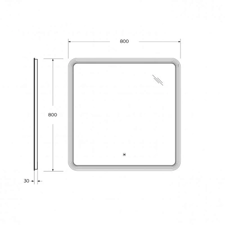 Зеркало Cezares Duet CZR-SPC-DUET-800-800-LED-TCH белый