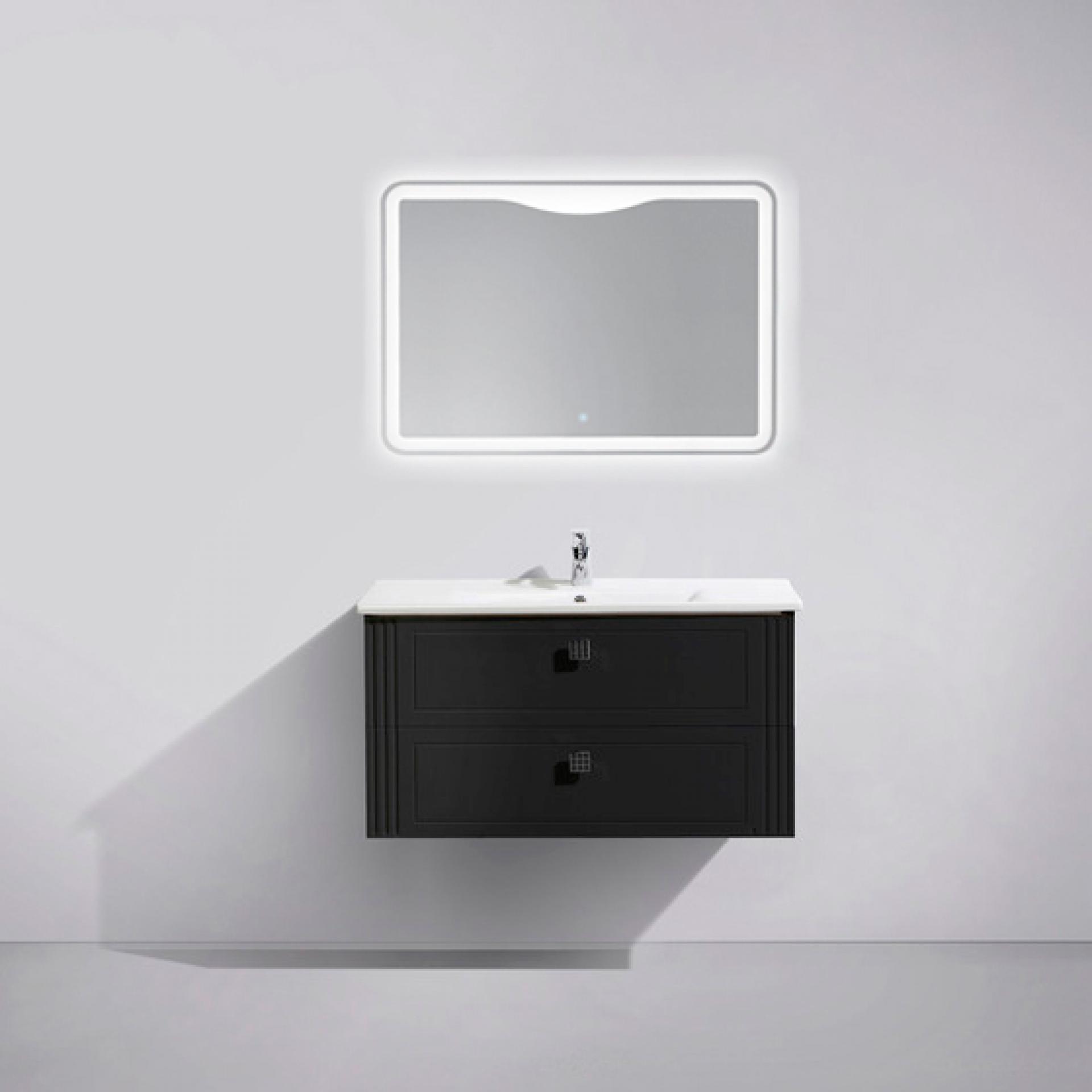 Мебель для ванной BelBagno Atria 100 nero lucido 2 ящика