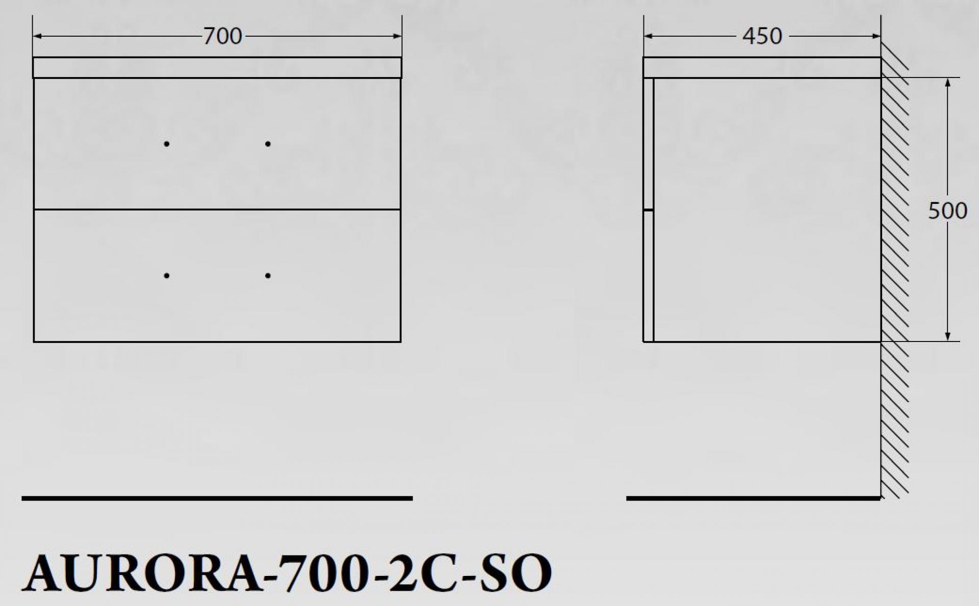 Тумба для комплекта Belbagno Aurora-700-2C-SO-RGB